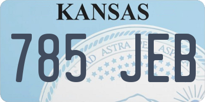 KS license plate 785JEB
