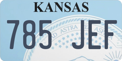 KS license plate 785JEF