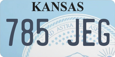 KS license plate 785JEG