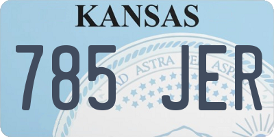 KS license plate 785JER