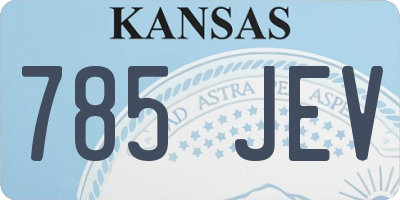 KS license plate 785JEV