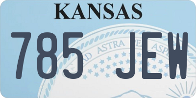 KS license plate 785JEW