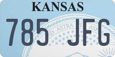 KS license plate 785JFG