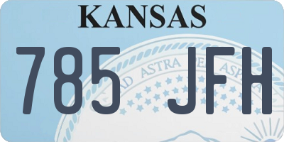 KS license plate 785JFH