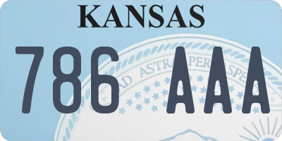 KS license plate 786AAA