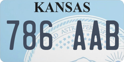 KS license plate 786AAB