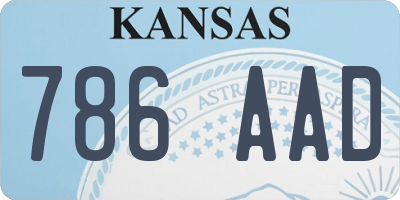 KS license plate 786AAD