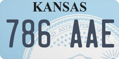 KS license plate 786AAE