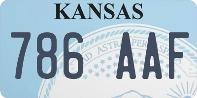 KS license plate 786AAF