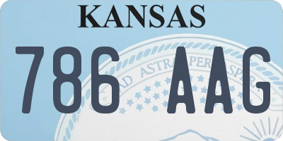 KS license plate 786AAG