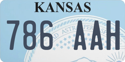 KS license plate 786AAH