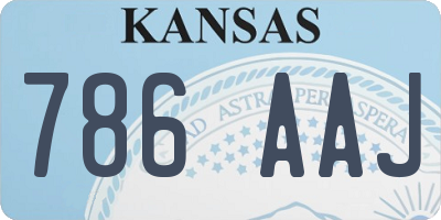 KS license plate 786AAJ