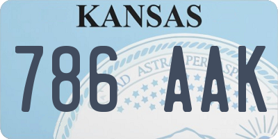 KS license plate 786AAK