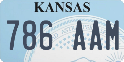 KS license plate 786AAM