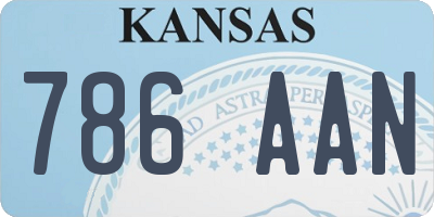 KS license plate 786AAN