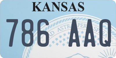 KS license plate 786AAQ