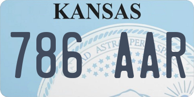 KS license plate 786AAR