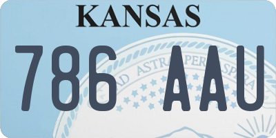 KS license plate 786AAU
