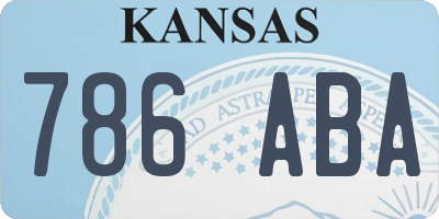 KS license plate 786ABA