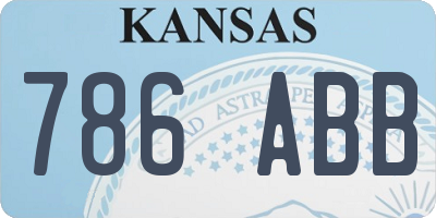 KS license plate 786ABB