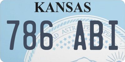 KS license plate 786ABI