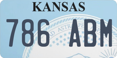KS license plate 786ABM