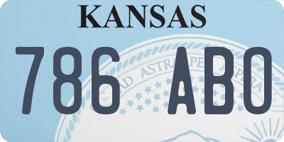 KS license plate 786ABO