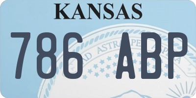 KS license plate 786ABP