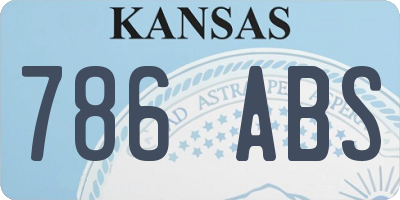 KS license plate 786ABS
