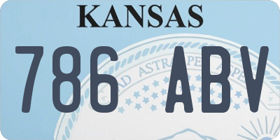 KS license plate 786ABV