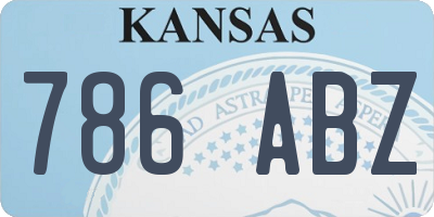 KS license plate 786ABZ