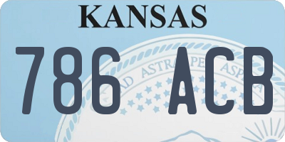KS license plate 786ACB