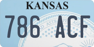 KS license plate 786ACF