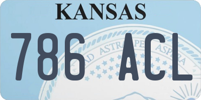 KS license plate 786ACL