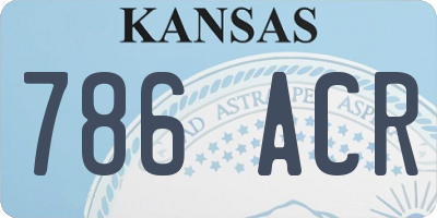 KS license plate 786ACR
