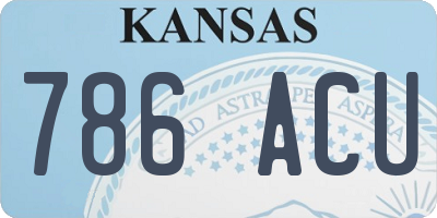 KS license plate 786ACU
