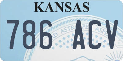 KS license plate 786ACV