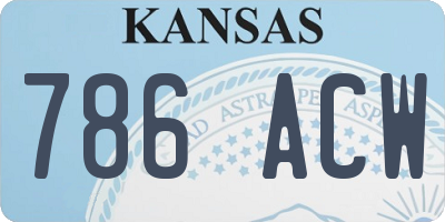 KS license plate 786ACW