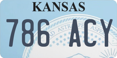 KS license plate 786ACY