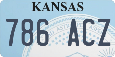 KS license plate 786ACZ