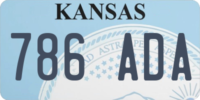 KS license plate 786ADA