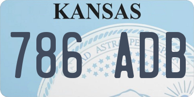 KS license plate 786ADB