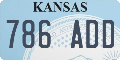 KS license plate 786ADD
