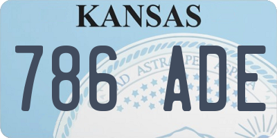 KS license plate 786ADE