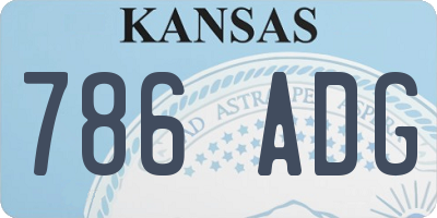 KS license plate 786ADG