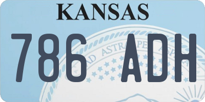 KS license plate 786ADH