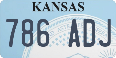 KS license plate 786ADJ