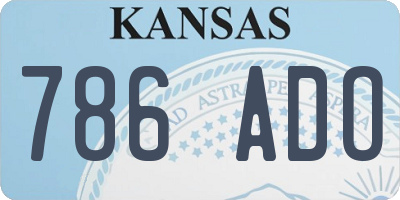 KS license plate 786ADO