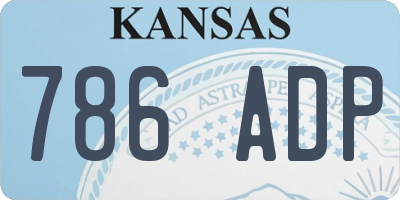 KS license plate 786ADP