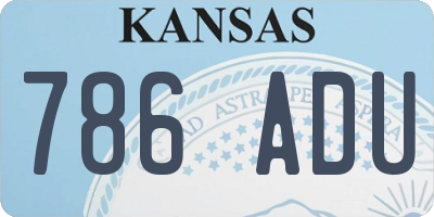KS license plate 786ADU